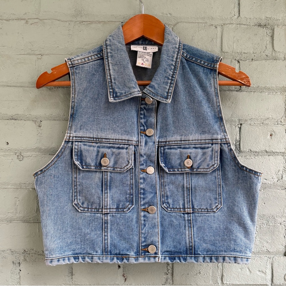 Vintage Light Wash Denim Vest